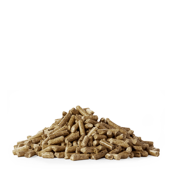 Haufen aus Holzpellets für Pelletöfen und Heizungen.