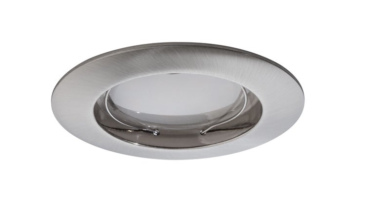 LED Einbauleuchte Warmweiß Coin IP44 rund 79mm Coin 3x6,8W 3x380lm 230V dimmbar 2700K Eisen gebürstet, Satin