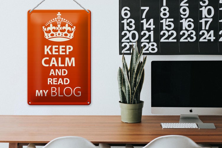 Blechschild Spruch 20x30cm Keep Calm and read my block