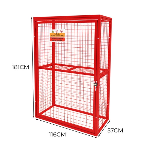Zusammenklappbarer Gasflaschenschrank - 181 cm x 116 cm x 57 cm