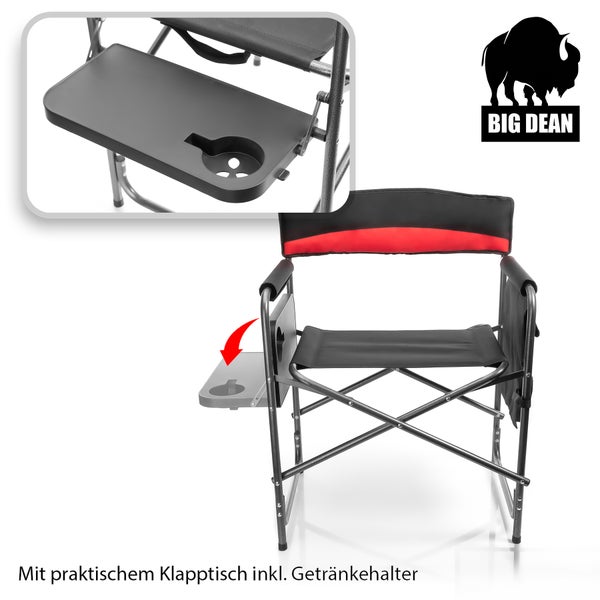 Campingstuhl mit Klapptisch und Getränkehalter