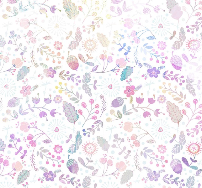 Illustration mit floralen Elementen und Eicheln