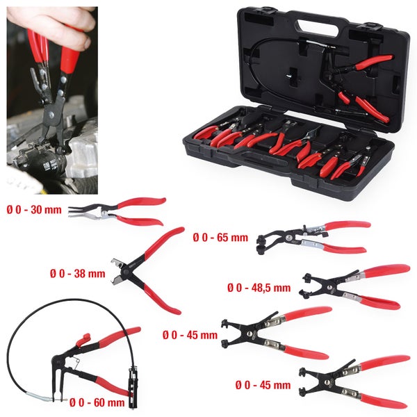 Zangenset für Schlauchschellen in Werkzeugkoffer