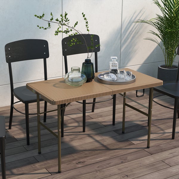 Outsunny Beistelltisch, 122L x 60B x 73H cm, HDPE, braun