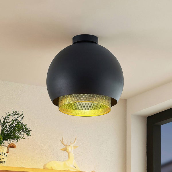 Lucande Deckenlampe Sivaniel (Modern) in Schwarz aus Metall (1 flammig, E27) - Design Deckenleuchte Lampe Wohnzimmerleuchte