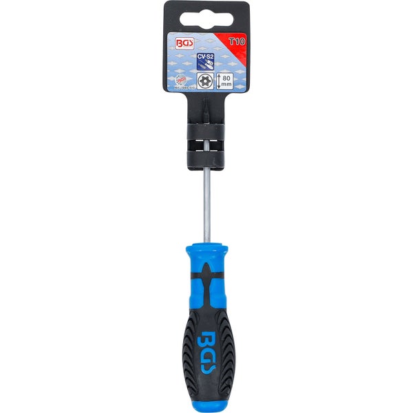BGS Schraubendreher T-Profil (für Torx) mit Bohrung T10 Klingenlänge 80 mm - 7849-T10