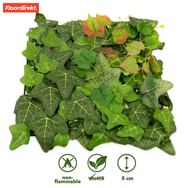 FLOORDIREKT Pflanzenwand - Ivy - Kunstpflanzenwand zur Dekoration - 33 x 33 cm