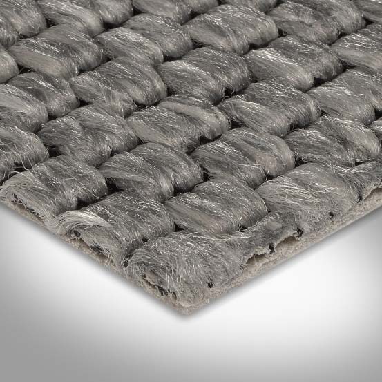 Sisal Teppichboden grau Meterware mit Vliesrücken mit Flachgewebe Struktur 500 cm Breite (Meterware)