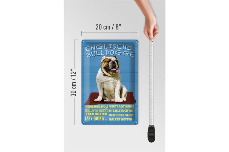Blechschild Spruch 20x30cm Englische Bulldogge Hund süß