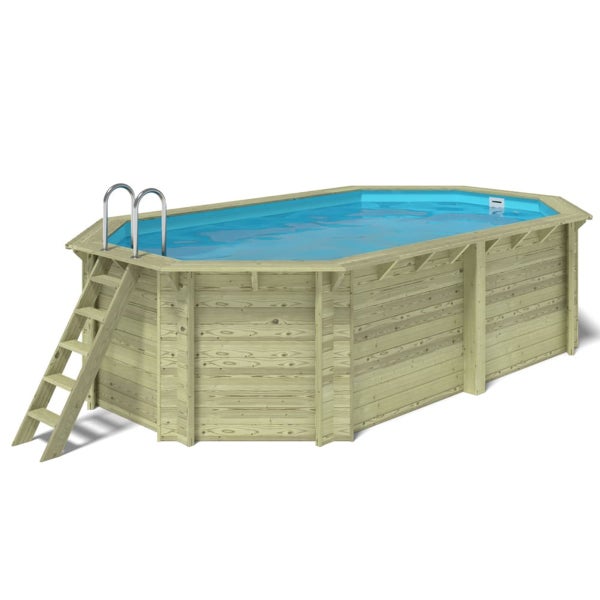 Holzpool mit Leiter und Wasser