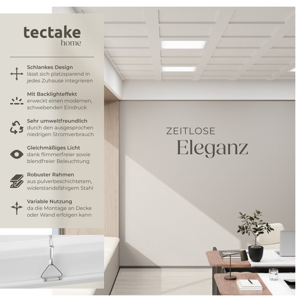 LED Panel Leuchte mit Aufhängung von hinten