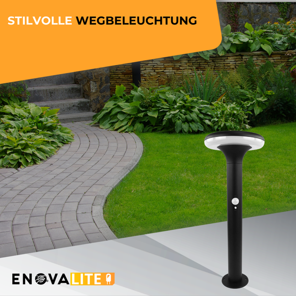 Wegbeleuchtung im Garten mit einem Bewegungssensor
