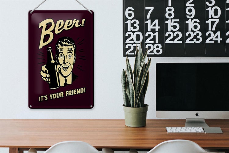 Blechschild Spruch 20x30cm Beer it´s your Friend Bier