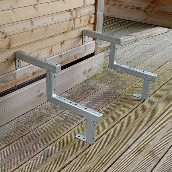 2er Set Stahl Treppenwange 2 Stufen - Option für Setzstufen-Höhe 34cm
