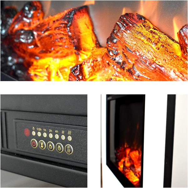 Glow Fire Elektrokamin 'Thasos ' | LED Standkamin mit Heizung (1500 W) | HxBxT: 100x65x24cm