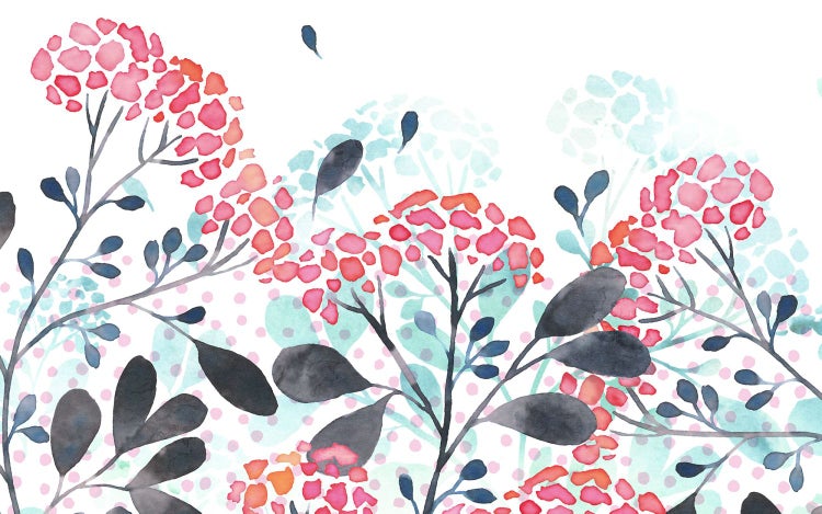 Illustration mit Blumen und Blättern