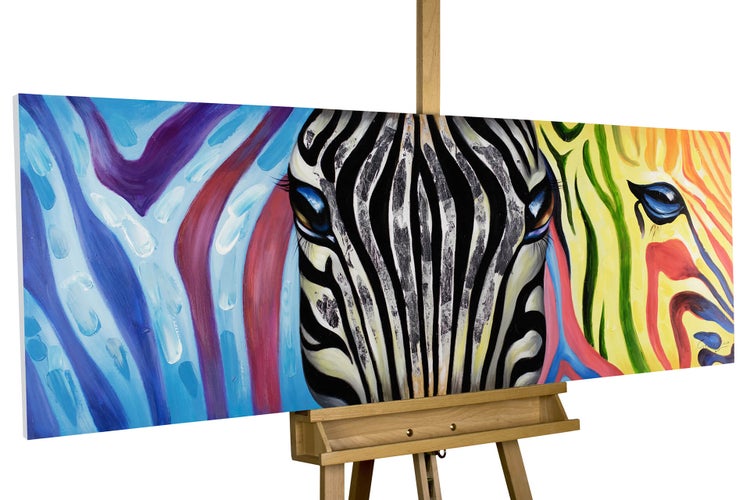 Handgemaltes Gemälde Acrylfarbe 150x50cm Bunt