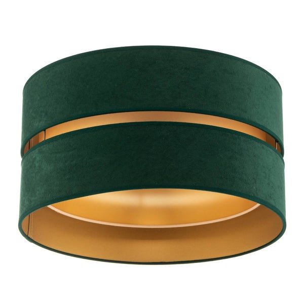 Grüne Deckenleuchte aus Stoff im Wohnzimmer.