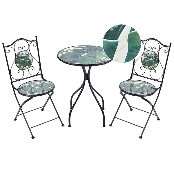 Bistro Set klappbar COZZANA Metall Schwarz