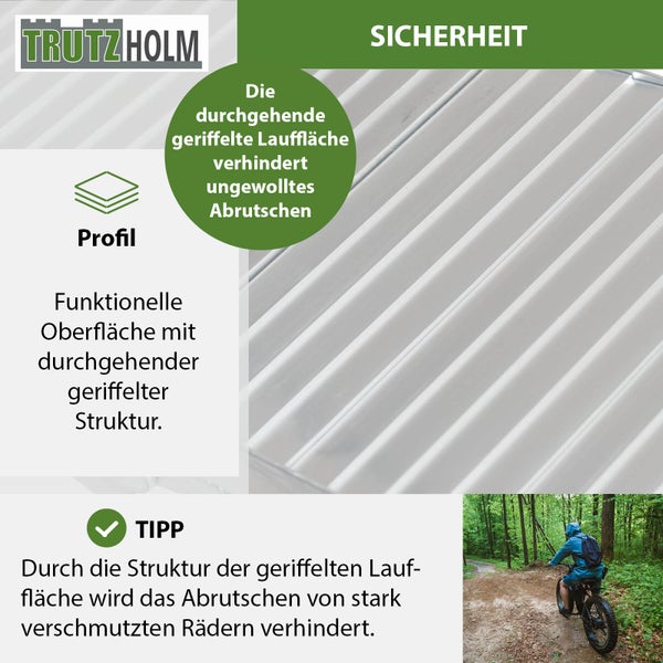 TRUTZHOLM 2 x Alu Auffahrrampen 205 cm 680 kg Tragkraft klappbar rutschhemmend gerillt Verladerampen