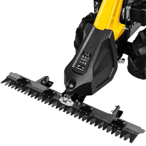 Detailaufnahme des Messerbalkens eines Balkenmähers