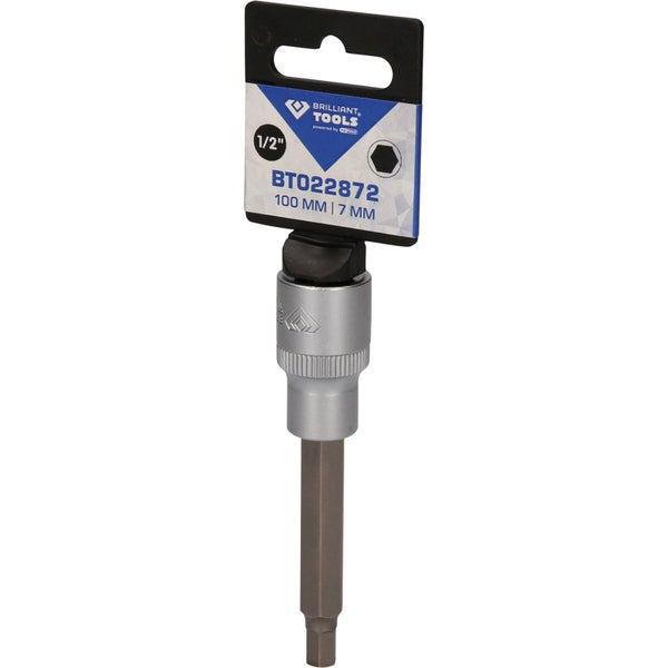 Brilliant Tools Innensechskant-Steckschlüssel-Einsatz, 1/2 Zoll, 100 mm lang