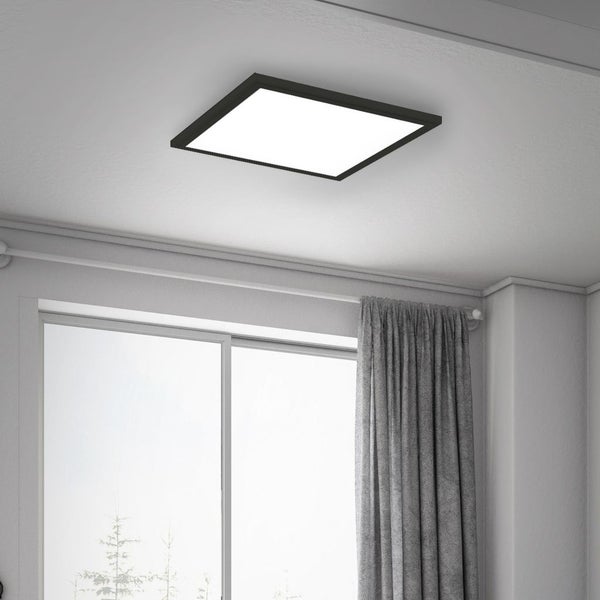 BRILONER Simple LED Panel, Neutralweißes Licht, schwarz, 29,5 x 29,5 x 5,5 cm