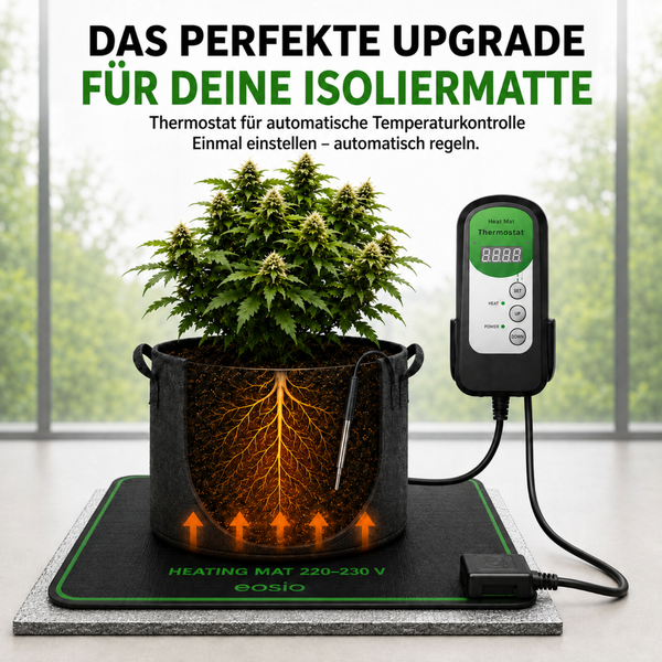 Heizmatte mit Thermostat zur automatischen Temperaturkontrolle für Pflanzen im Pflanztopf zur Förderung des Wurzelwachstums