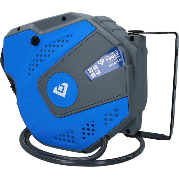 Verpackung einer automatischen Druckluftschlauchaufroller mit acht Millimeter mal zehn Meter Schlauch von Brilliant Tools