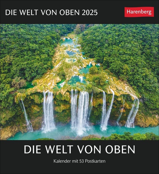 Die Welt von oben Postkartenkalender 2025 Spektakuläre Luftaufnahmen in einem Wochen-Tischkalender zum Aufstellen. Kalender mit Postkarten zum Sammeln und Verschicken