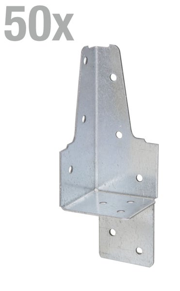 Set aus 50 verzinkten Stahl Pfostenankern für den Holzbau