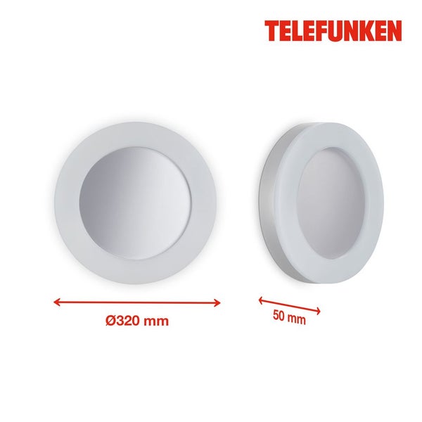 Telefunken RIXI - Wand-& Deckenleuchte - 320904TF - Festverbautes LED Modul - Neutralweiß 4000K - 24W - 2600 lm - Ø 32 x 5 cm