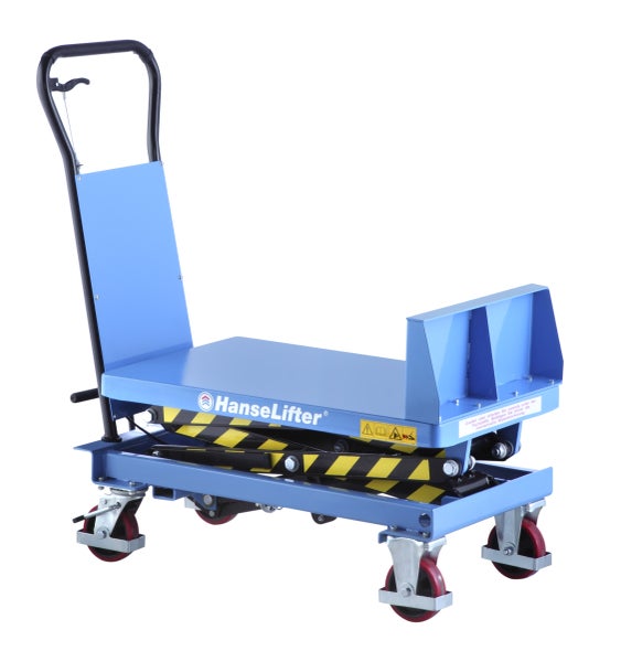 Hubtischwagen mit HanseLifter Logo