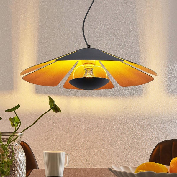Lucande Pendelleuchte Jemmily (Design, Modern) in Schwarz aus Aluminium (1 flammig E27) - Design-Hängeleuchte Esstischlampe Hängelampe Hängeleuchte Wohnzimmerleuchte