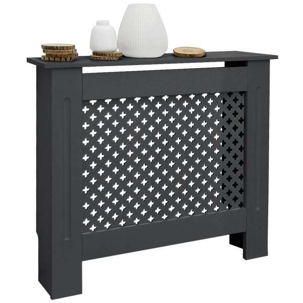 ECD Germany Heizkörperverkleidung mit Wabenmuster 78x19x82cm Anthrazit aus MDF lackiert, Schlafzimmer Wohnzimmer Heizungsverkleidung Heizkörperabdeckung Heizungsabdeckung Heizung Heizkörper Abdeckung