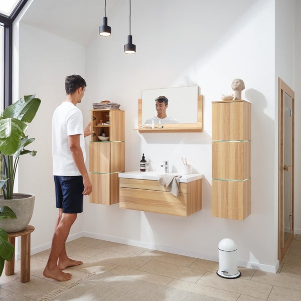 Home Deluxe - Badmöbel-Set - WANGEROOGE BIG Holz - X-Large - inkl. Waschbecken und komplettem Zubehör - Breite Waschbecken: ca. 80 cm I Badezimmermöbel Waschtisch Badmöbelset