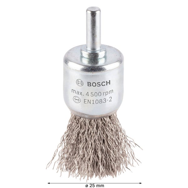 Topfbürste mit Drahtborsten, Durchmesser 25 mm