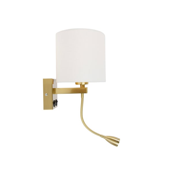 Wandleuchte mit Leselampe und Lampenschirm