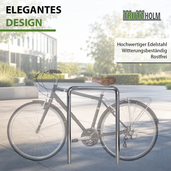 Trutzholm Fahrradständer aus rostfreiem Edelstahl in U Form für den Außenbereich