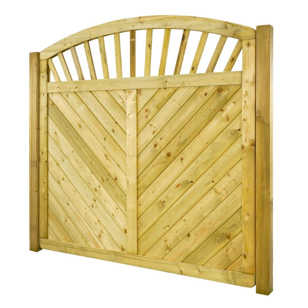 Holzzauntor mit Lamellen und diagonalem Bretterdesign