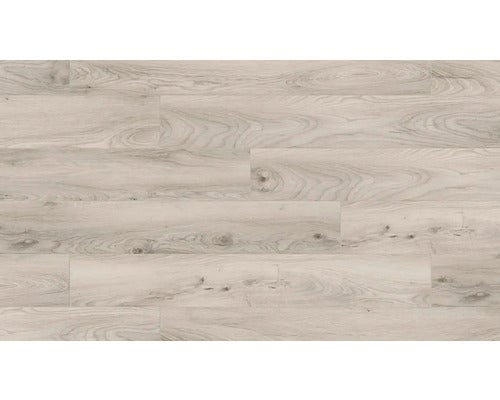 Heller Laminatboden in Holzoptik für den Innenbereich.