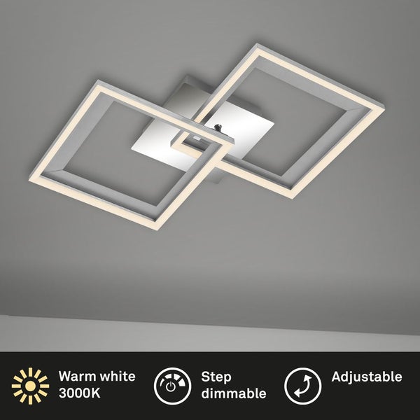 LED Deckenleuchte Deckenlampe dimmbar 3000K schwenkbar 22W chrom Briloner