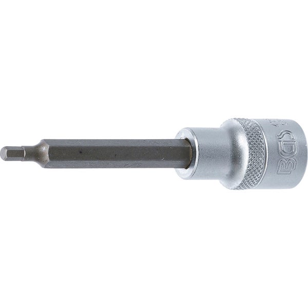 BGS Bit-Einsatz Länge 100 mm Antrieb Innenvierkant 12,5 mm (1/2) Innensechskant 4 mm - 4259