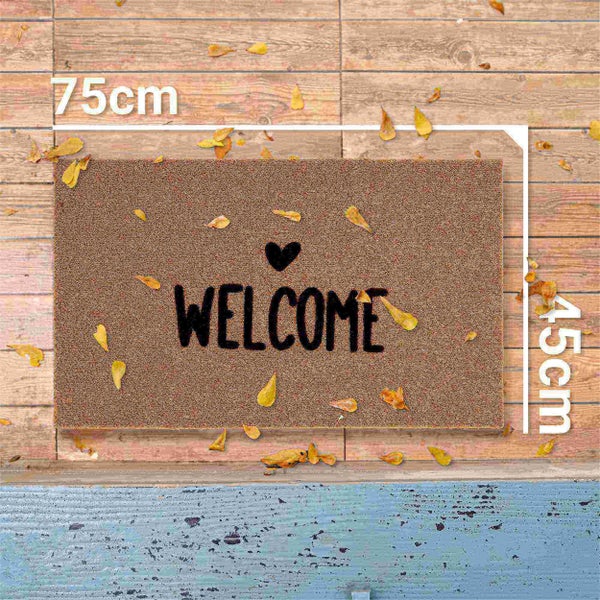 Fußmatte mit der Aufschrift Willkommen, 75 mal 45 Zentimeter