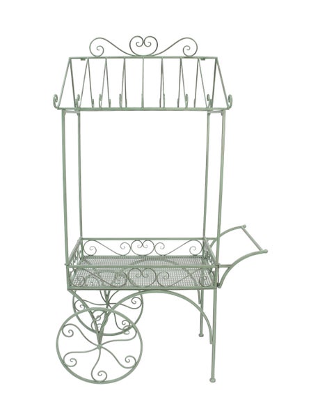 FRANK FLECHTWAREN|Deko-Servierwagen Vintage, 108 x 56 x 180 cm, METALL