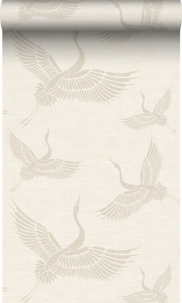 Origin Wallcoverings Tapete Kraniche Sandbraun - 0,53 x 10,05 m - 347827