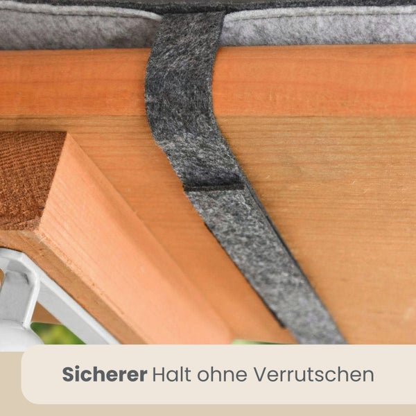 Filzband zur Befestigung eines Sitzpolsters an einer Holzbank