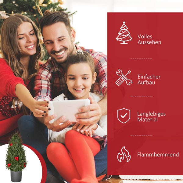 HOMCOM Weihnachtsbaum, Ø27 x 47 cm, PVC, Grün