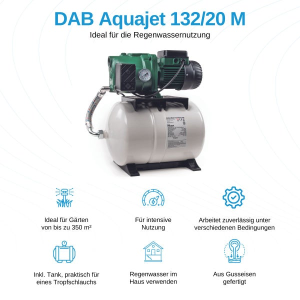 DAB Aquajet 132/20 M Hauswasserwerk für die Regenwassernutzung