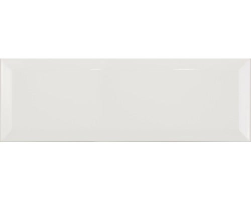 Metro-Fliese mit Facette Weiß glänzend 10x30cm